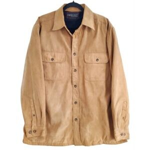 Forecast By Weatherproof L Tan Polyester Fleece Lined Shirt Jacket Lightweight